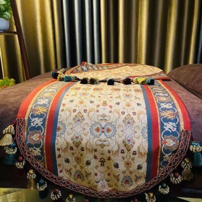 American Style Retro Jacquard Table runner Vintage Long Strip with Tassel. (Dining table Runner, TV Stand,Exquisite Tea Table Runner, Cabinet Runner)