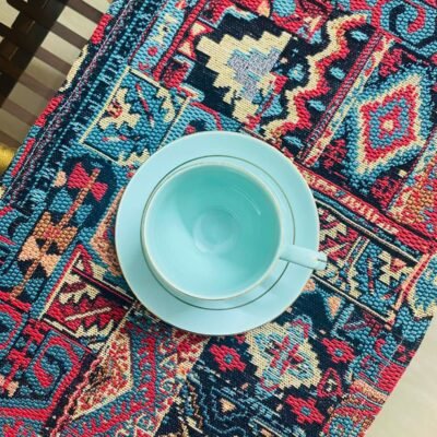 Vintage Bohemian Long Table Runner Jacquard Tassel Embroidery Long Tablecloth Home Decoration Dining Table Decor. Single Table Runner.