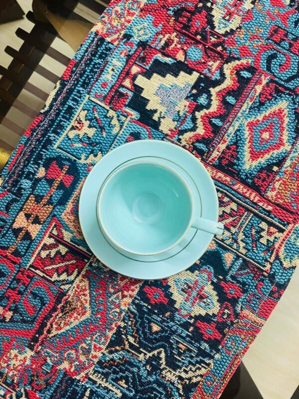 Vintage Bohemian Long Table Runner Jacquard Tassel Embroidery Long Tablecloth Home Decoration Dining Table Decor. Single Table Runner.