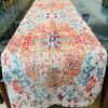 Boho Bohemia Style Orange Linen Table Runners Rustic Farmhouse Washable Dining Table Single Table Runner.