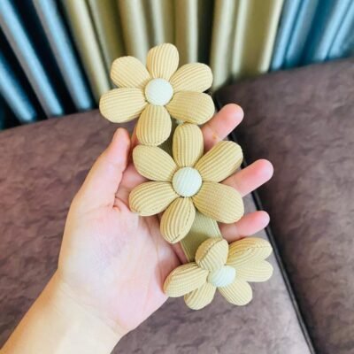 Premium Flower Curtain Holder Cotton Woven Tieback. Adjustable. (1 piece)