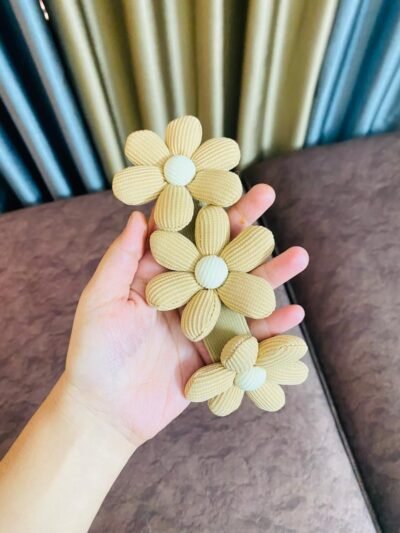 Premium Flower Curtain Holder Cotton Woven Tieback. Adjustable. (1 piece)