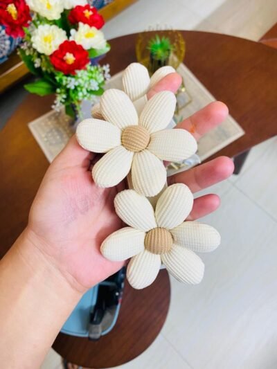 Premium Flower Curtain Holder Cotton Woven Tieback. Adjustable. (1 piece)