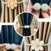 Luxary Flower Curtain Buckles Clips Cute Flower Ties Decorative Rope, (2ps set)
