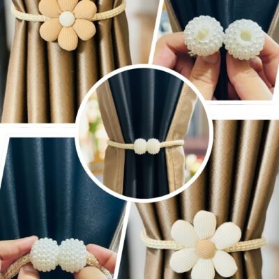 Luxary Flower Curtain Buckles Clips Cute Flower Ties Decorative Rope, (1 piece)